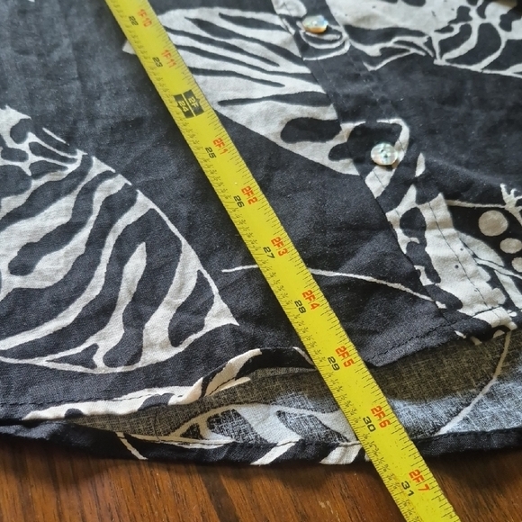 Christian Siriano Black White Boxy  Button Down Top 2x Linen Blend 3/4 Sleeve - Picture 12 of 13